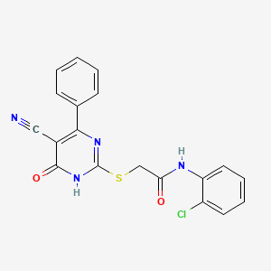 N-(2-Chlorophenyl)-2-[(5-cyano-6-oxo-4-phenyl-1,6-dihydropyrimidin-2-YL)sulfanyl]acetamide