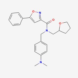 molecular formula C24H27N3O3 B11372048 N-[4-(dimethylamino)benzyl]-5-phenyl-N-(tetrahydrofuran-2-ylmethyl)-1,2-oxazole-3-carboxamide 