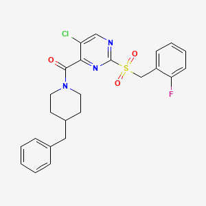 (4-Benzylpiperidin-1-yl){5-chloro-2-[(2-fluorobenzyl)sulfonyl]pyrimidin-4-yl}methanone