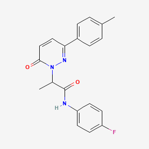 N-(4-fluorophenyl)-2-(6-oxo-3-(p-tolyl)pyridazin-1(6H)-yl)propanamide