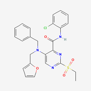 molecular formula C25H23ClN4O4S B11372137 5-[benzyl(furan-2-ylmethyl)amino]-N-(2-chlorophenyl)-2-(ethylsulfonyl)pyrimidine-4-carboxamide 