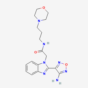 molecular formula C18H23N7O3 B11372146 2-[2-(4-amino-1,2,5-oxadiazol-3-yl)-1H-benzimidazol-1-yl]-N-[3-(morpholin-4-yl)propyl]acetamide 