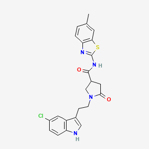 1-[2-(5-chloro-1H-indol-3-yl)ethyl]-N-(6-methyl-1,3-benzothiazol-2-yl)-5-oxopyrrolidine-3-carboxamide