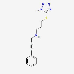 N-{3-[(1-methyl-1H-tetrazol-5-yl)sulfanyl]propyl}-3-phenylprop-2-yn-1-amine