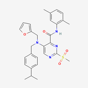 N-(2,5-dimethylphenyl)-5-{(furan-2-ylmethyl)[4-(propan-2-yl)benzyl]amino}-2-(methylsulfonyl)pyrimidine-4-carboxamide