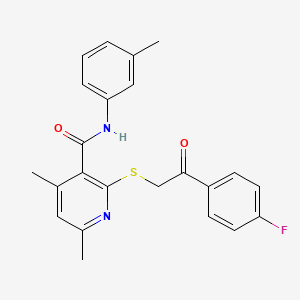 2-{[2-(4-fluorophenyl)-2-oxoethyl]sulfanyl}-4,6-dimethyl-N-(3-methylphenyl)pyridine-3-carboxamide