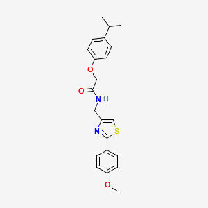 molecular formula C22H24N2O3S B11372199 N-{[2-(4-methoxyphenyl)-1,3-thiazol-4-yl]methyl}-2-[4-(propan-2-yl)phenoxy]acetamide 