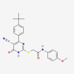 2-{[4-(4-Tert-butylphenyl)-5-cyano-6-oxo-1,6-dihydropyrimidin-2-YL]sulfanyl}-N-(4-methoxyphenyl)acetamide