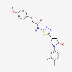 N-{5-[1-(3,4-dimethylphenyl)-5-oxopyrrolidin-3-yl]-1,3,4-thiadiazol-2-yl}-3-(4-methoxyphenyl)propanamide