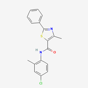 N-(4-chloro-2-methylphenyl)-4-methyl-2-phenyl-1,3-thiazole-5-carboxamide