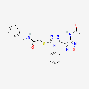 molecular formula C21H19N7O3S B11372259 2-({5-[4-(acetylamino)-1,2,5-oxadiazol-3-yl]-4-phenyl-4H-1,2,4-triazol-3-yl}sulfanyl)-N-benzylacetamide 