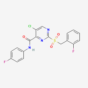 5-chloro-2-[(2-fluorobenzyl)sulfonyl]-N-(4-fluorophenyl)pyrimidine-4-carboxamide