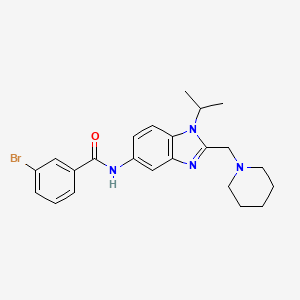 molecular formula C23H27BrN4O B11372281 3-bromo-N-[2-(piperidin-1-ylmethyl)-1-(propan-2-yl)-1H-benzimidazol-5-yl]benzamide 