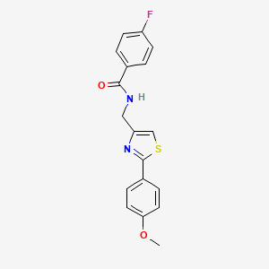 molecular formula C18H15FN2O2S B11372288 4-fluoro-N-{[2-(4-methoxyphenyl)-1,3-thiazol-4-yl]methyl}benzamide 