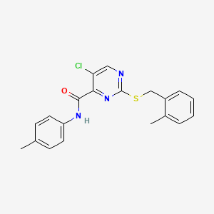 5-chloro-2-[(2-methylbenzyl)sulfanyl]-N-(4-methylphenyl)pyrimidine-4-carboxamide