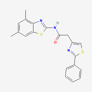 N-(4,6-dimethyl-1,3-benzothiazol-2-yl)-2-(2-phenyl-1,3-thiazol-4-yl)acetamide