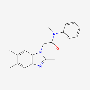 N-methyl-N-phenyl-2-(2,5,6-trimethyl-1H-benzimidazol-1-yl)acetamide