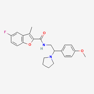 molecular formula C23H25FN2O3 B11372334 5-fluoro-N-[2-(4-methoxyphenyl)-2-(pyrrolidin-1-yl)ethyl]-3-methyl-1-benzofuran-2-carboxamide 