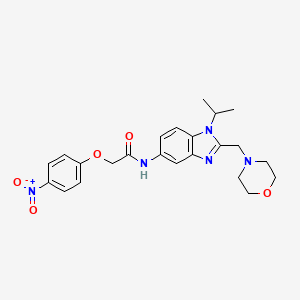 molecular formula C23H27N5O5 B11372350 N-[2-(morpholin-4-ylmethyl)-1-(propan-2-yl)-1H-benzimidazol-5-yl]-2-(4-nitrophenoxy)acetamide 