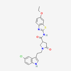 1-[2-(5-chloro-1H-indol-3-yl)ethyl]-N-(6-ethoxy-1,3-benzothiazol-2-yl)-5-oxopyrrolidine-3-carboxamide