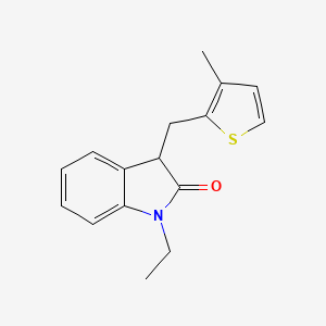 1-ethyl-3-[(3-methylthiophen-2-yl)methyl]-1,3-dihydro-2H-indol-2-one