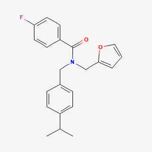 4-fluoro-N-(furan-2-ylmethyl)-N-[4-(propan-2-yl)benzyl]benzamide