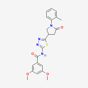 3,5-dimethoxy-N-{5-[1-(2-methylphenyl)-5-oxopyrrolidin-3-yl]-1,3,4-thiadiazol-2-yl}benzamide