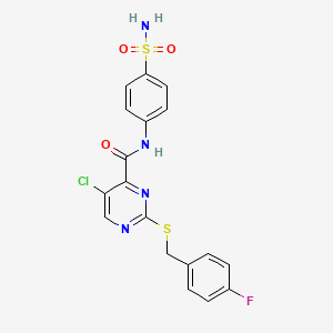 5-chloro-2-[(4-fluorobenzyl)sulfanyl]-N-(4-sulfamoylphenyl)pyrimidine-4-carboxamide