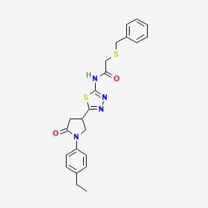 2-(benzylsulfanyl)-N-{5-[1-(4-ethylphenyl)-5-oxopyrrolidin-3-yl]-1,3,4-thiadiazol-2-yl}acetamide