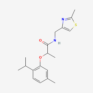 molecular formula C18H24N2O2S B11372436 2-[5-methyl-2-(propan-2-yl)phenoxy]-N-[(2-methyl-1,3-thiazol-4-yl)methyl]propanamide 