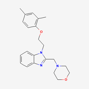 molecular formula C22H27N3O2 B11372441 1-[2-(2,4-dimethylphenoxy)ethyl]-2-(morpholin-4-ylmethyl)-1H-benzimidazole 