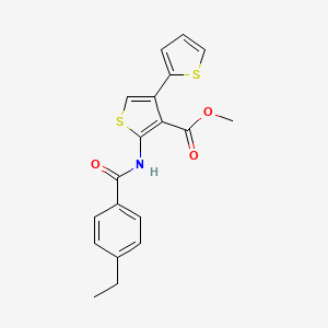 molecular formula C19H17NO3S2 B11372466 Methyl 5'-(4-ethylbenzamido)-[2,3'-bithiophene]-4'-carboxylate 