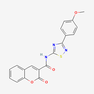 molecular formula C19H13N3O4S B11372469 N-[3-(4-methoxyphenyl)-1,2,4-thiadiazol-5-yl]-2-oxo-2H-chromene-3-carboxamide 