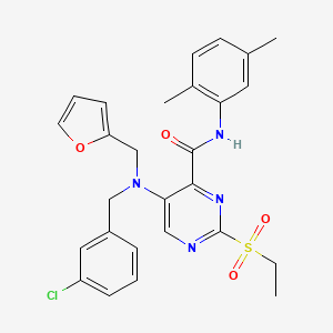 5-[(3-chlorobenzyl)(furan-2-ylmethyl)amino]-N-(2,5-dimethylphenyl)-2-(ethylsulfonyl)pyrimidine-4-carboxamide