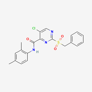 molecular formula C20H18ClN3O3S B11372488 2-(benzylsulfonyl)-5-chloro-N-(2,4-dimethylphenyl)pyrimidine-4-carboxamide 