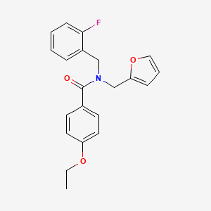 molecular formula C21H20FNO3 B11372538 4-ethoxy-N-(2-fluorobenzyl)-N-(furan-2-ylmethyl)benzamide 