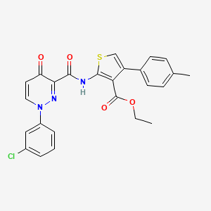 molecular formula C25H20ClN3O4S B11372545 Ethyl 2-({[1-(3-chlorophenyl)-4-oxo-1,4-dihydropyridazin-3-yl]carbonyl}amino)-4-(4-methylphenyl)thiophene-3-carboxylate 