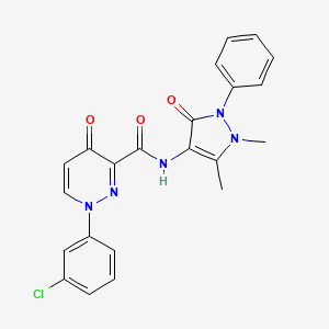 1-(3-chlorophenyl)-N-(1,5-dimethyl-3-oxo-2-phenyl-2,3-dihydro-1H-pyrazol-4-yl)-4-oxo-1,4-dihydropyridazine-3-carboxamide