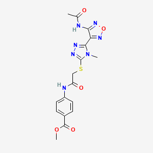 methyl 4-{[({5-[4-(acetylamino)-1,2,5-oxadiazol-3-yl]-4-methyl-4H-1,2,4-triazol-3-yl}sulfanyl)acetyl]amino}benzoate