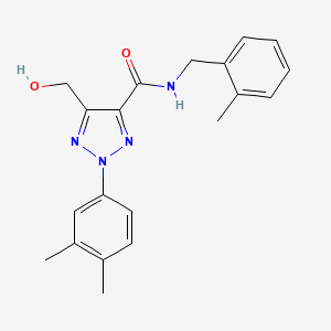 molecular formula C20H22N4O2 B11372568 2-(3,4-dimethylphenyl)-5-(hydroxymethyl)-N-(2-methylbenzyl)-2H-1,2,3-triazole-4-carboxamide 