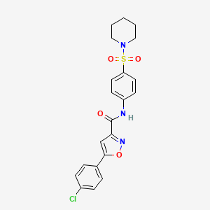 molecular formula C21H20ClN3O4S B11372597 5-(4-chlorophenyl)-N-[4-(piperidin-1-ylsulfonyl)phenyl]-1,2-oxazole-3-carboxamide 