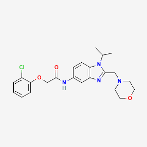 2-(2-chlorophenoxy)-N-[2-(morpholin-4-ylmethyl)-1-(propan-2-yl)-1H-benzimidazol-5-yl]acetamide