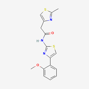 molecular formula C16H15N3O2S2 B11372643 N-[4-(2-methoxyphenyl)-1,3-thiazol-2-yl]-2-(2-methyl-1,3-thiazol-4-yl)acetamide 