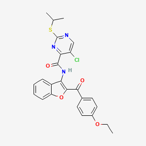 5-chloro-N-{2-[(4-ethoxyphenyl)carbonyl]-1-benzofuran-3-yl}-2-(propan-2-ylsulfanyl)pyrimidine-4-carboxamide