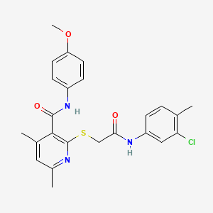 2-({2-[(3-chloro-4-methylphenyl)amino]-2-oxoethyl}sulfanyl)-N-(4-methoxyphenyl)-4,6-dimethylpyridine-3-carboxamide