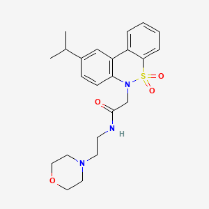 molecular formula C23H29N3O4S B11372700 2-(9-Isopropyl-5,5-dioxido-6H-dibenzo[C,E][1,2]thiazin-6-YL)-N-[2-(4-morpholinyl)ethyl]acetamide 