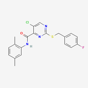 5-chloro-N-(2,5-dimethylphenyl)-2-[(4-fluorobenzyl)sulfanyl]pyrimidine-4-carboxamide