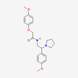 2-(4-methoxyphenoxy)-N-[2-(4-methoxyphenyl)-2-(pyrrolidin-1-yl)ethyl]acetamide