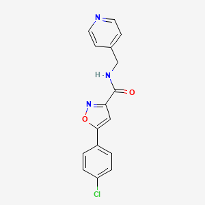 molecular formula C16H12ClN3O2 B11372742 5-(4-chlorophenyl)-N-(pyridin-4-ylmethyl)-1,2-oxazole-3-carboxamide 