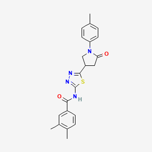 3,4-dimethyl-N-{5-[1-(4-methylphenyl)-5-oxopyrrolidin-3-yl]-1,3,4-thiadiazol-2-yl}benzamide